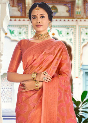 Pink Organza Saree With Blouse Piece