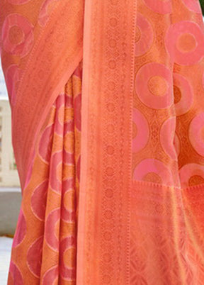 Pink Organza Saree With Blouse Piece