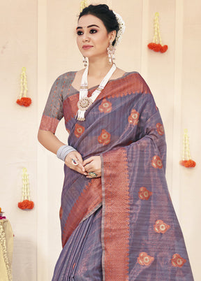 Grey Organza Saree With Blouse Piece