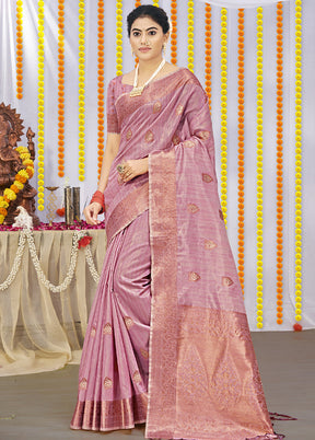 Pink Organza Saree With Blouse Piece