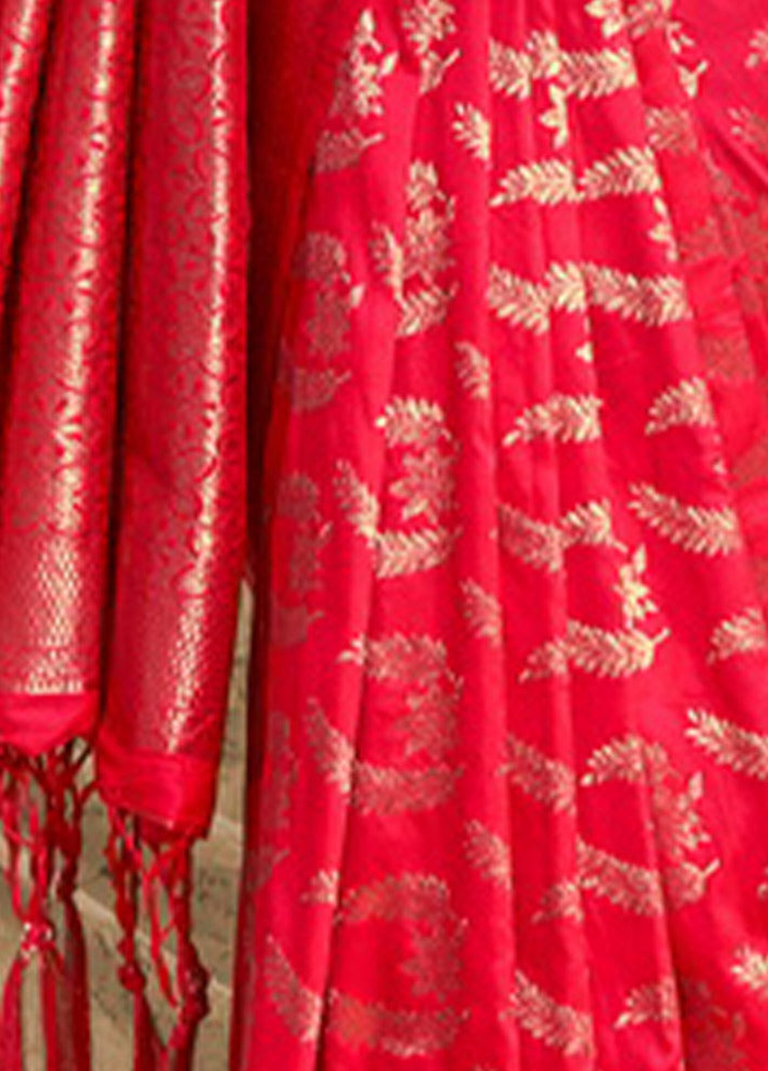 Pink Spun Silk Saree With Blouse Piece