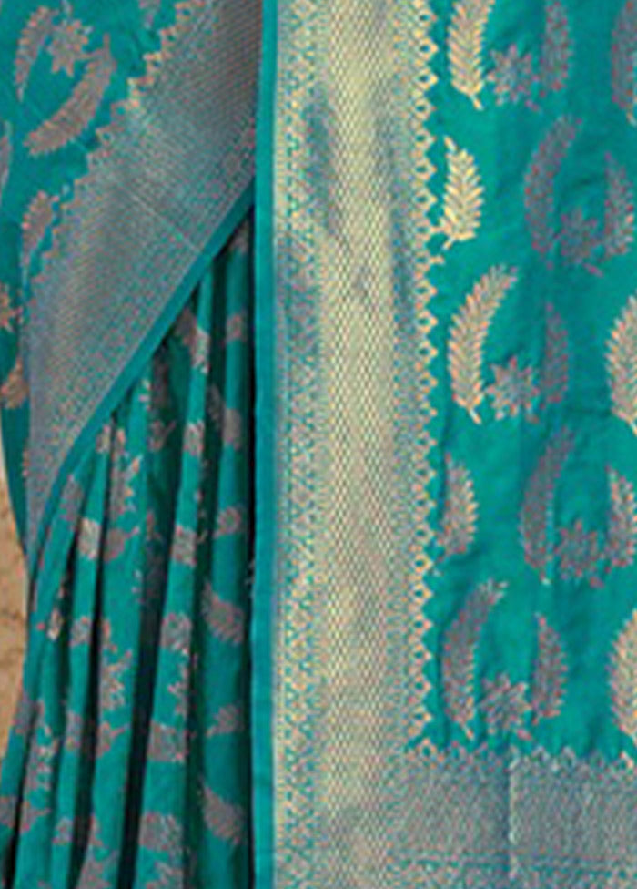 Sky Blue Spun Silk Saree With Blouse Piece