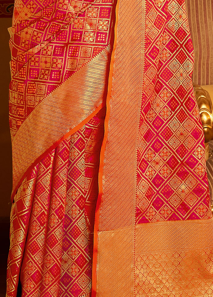 Red Spun Silk Saree With Blouse Piece