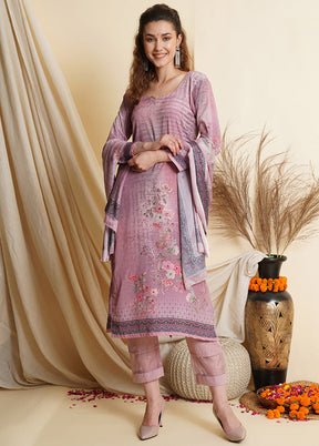 3 Pc Pink Unstitched Suit Set