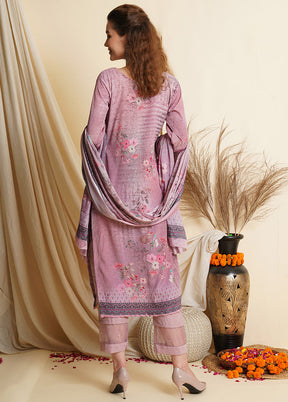 3 Pc Pink Unstitched Suit Set