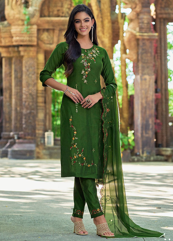 3 Pc Multicolor Readymade Viscose Suit Set