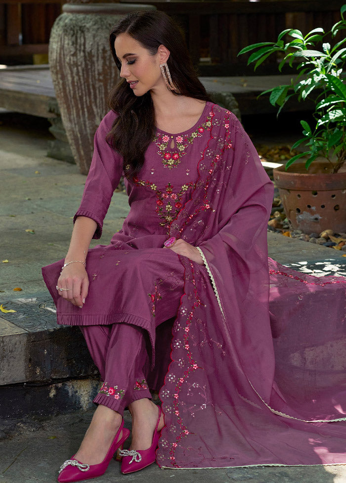 3 Pc Multicolor Readymade Viscose Suit Set