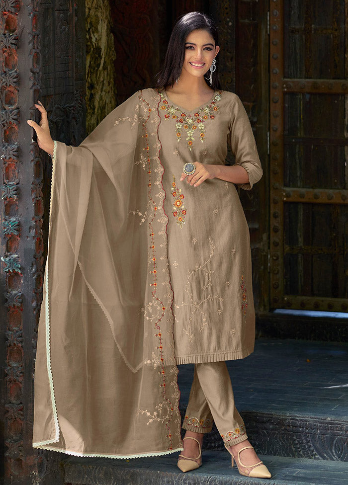 3 Pc Multicolor Readymade Viscose Suit Set