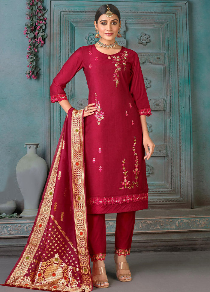 3 Pc Multicolor Readymade Viscose Suit Set