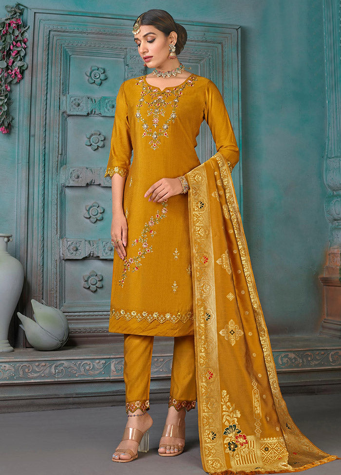 3 Pc Multicolor Readymade Viscose Suit Set