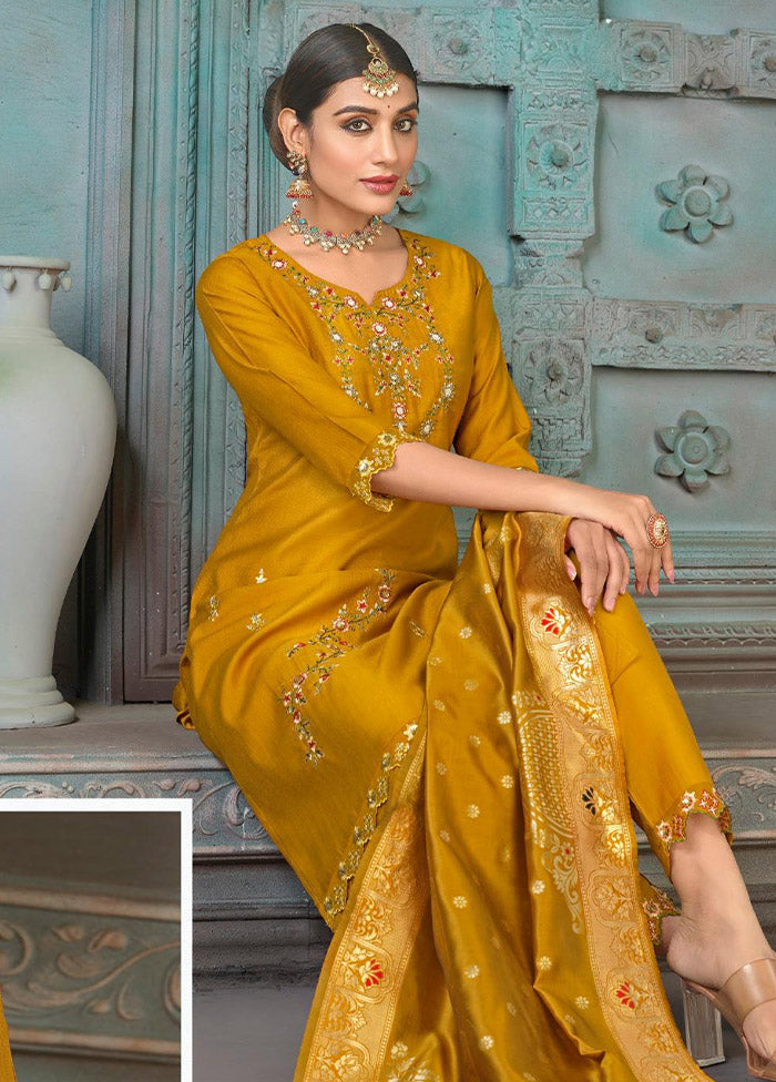 3 Pc Multicolor Readymade Viscose Suit Set