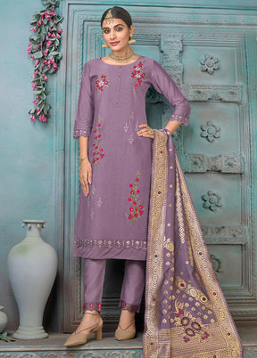 3 Pc Multicolor Readymade Viscose Suit Set