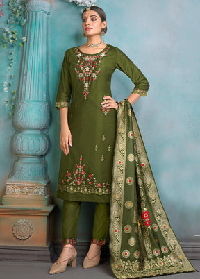 3 Pc Multicolor Readymade Viscose Suit Set