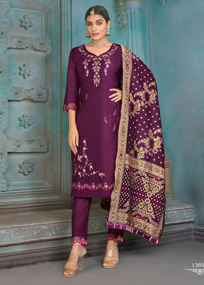 3 Pc Multicolor Readymade Viscose Suit Set