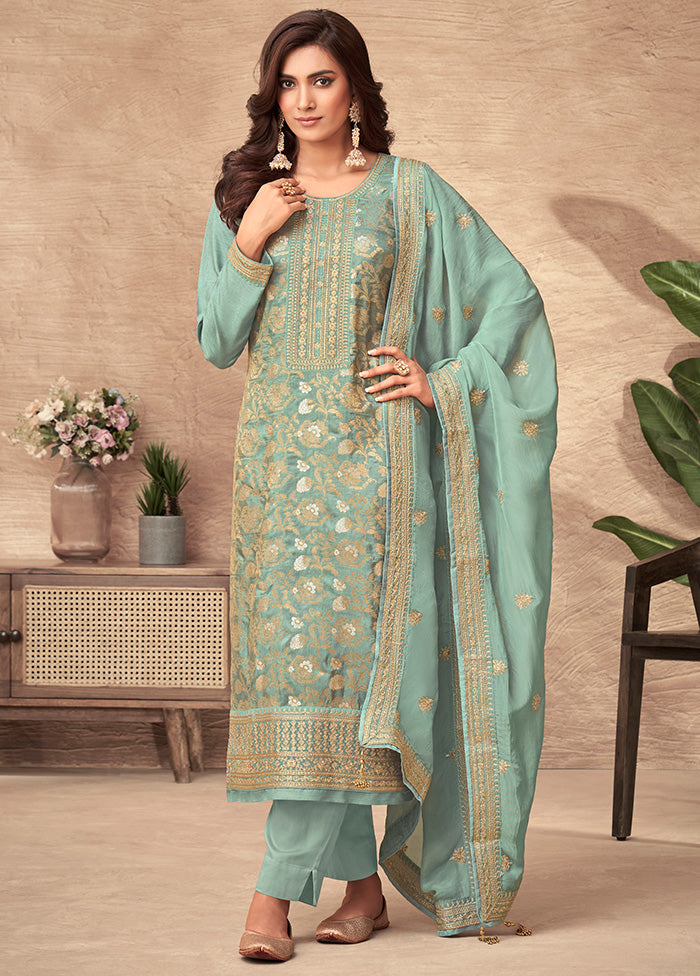 3 Pc Multicolor Silk Suit Set