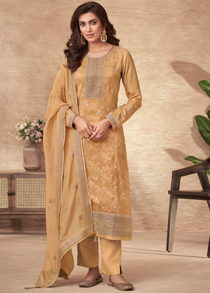 3 Pc Multicolor Silk Suit Set