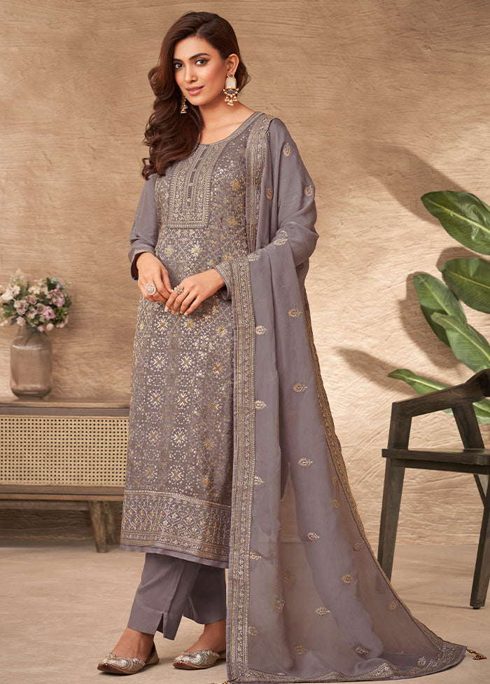 3 Pc Multicolor Silk Suit Set