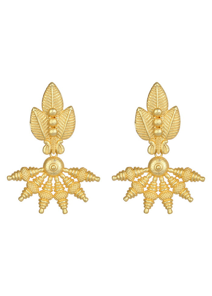 Handcrafted Matte Gold Brass Earrings