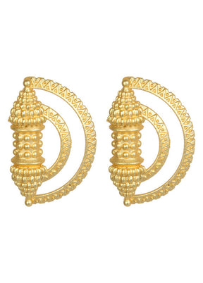 Handcrafted Matte Gold Brass Earrings