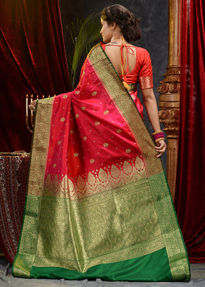 Pink Spun Silk Saree With Blouse Piece