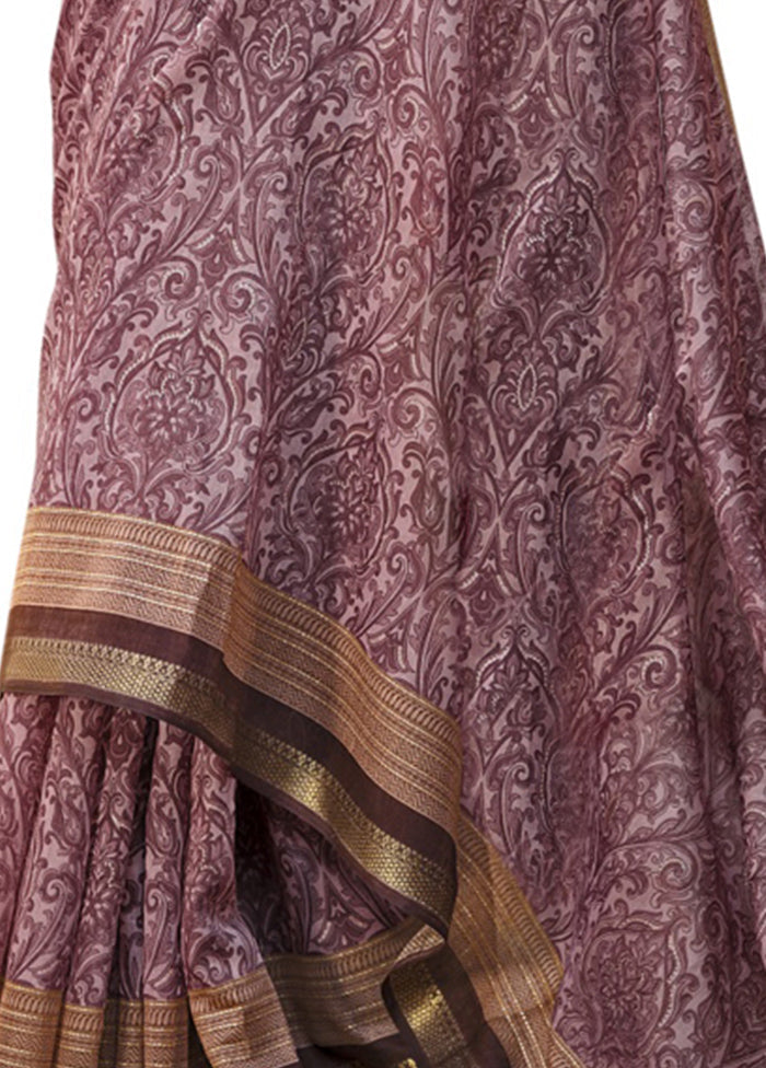 Burgundy Cotton Saree With Blouse Piece