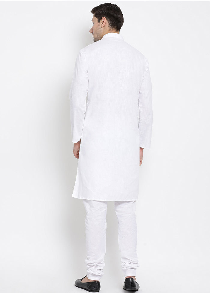 2 Pc White Cotton Kurta Pajama Set VDVAS30062056
