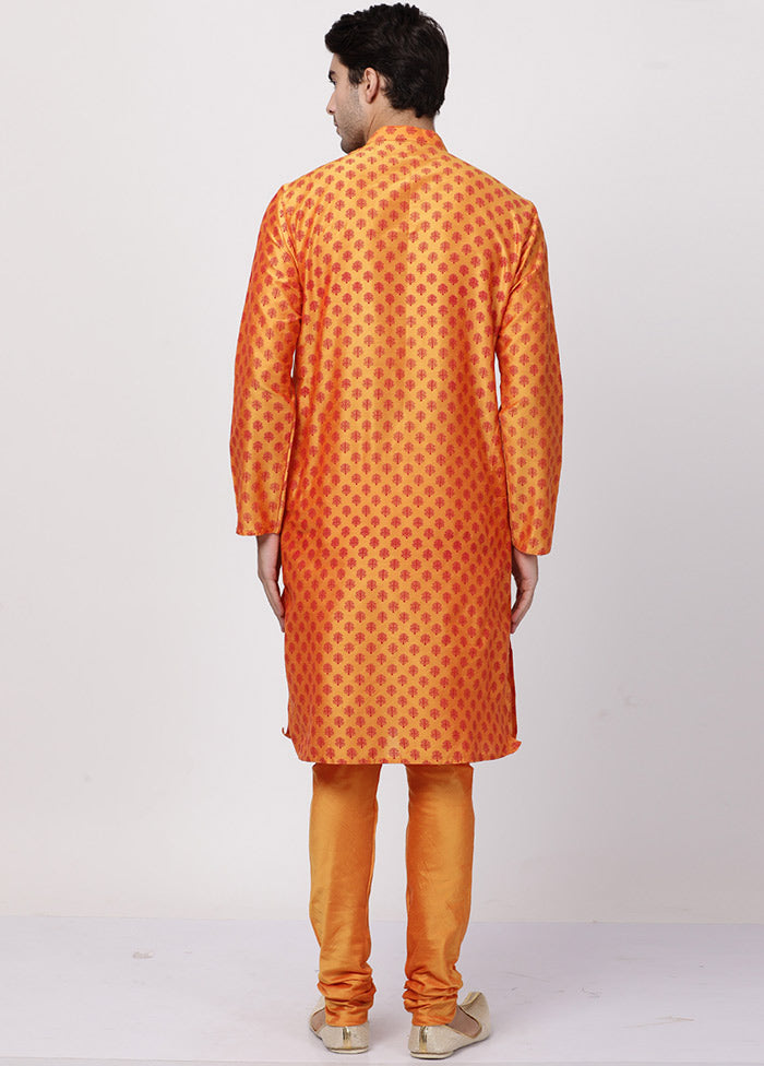 2 Pc Orange Cotton Kurta Pajama Set VDVAS30062033