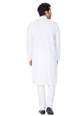 2 Pc White Cotton Kurta Pajama Set