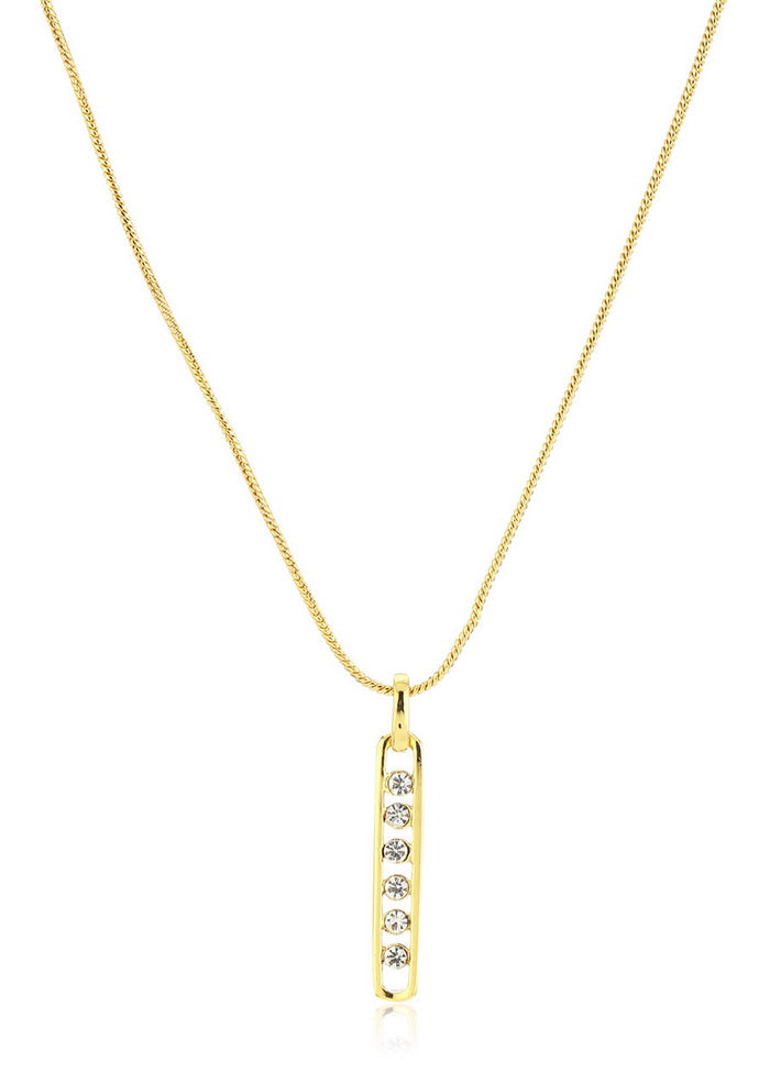 Estelle White Crystal Stone Pendent Set With Earrings