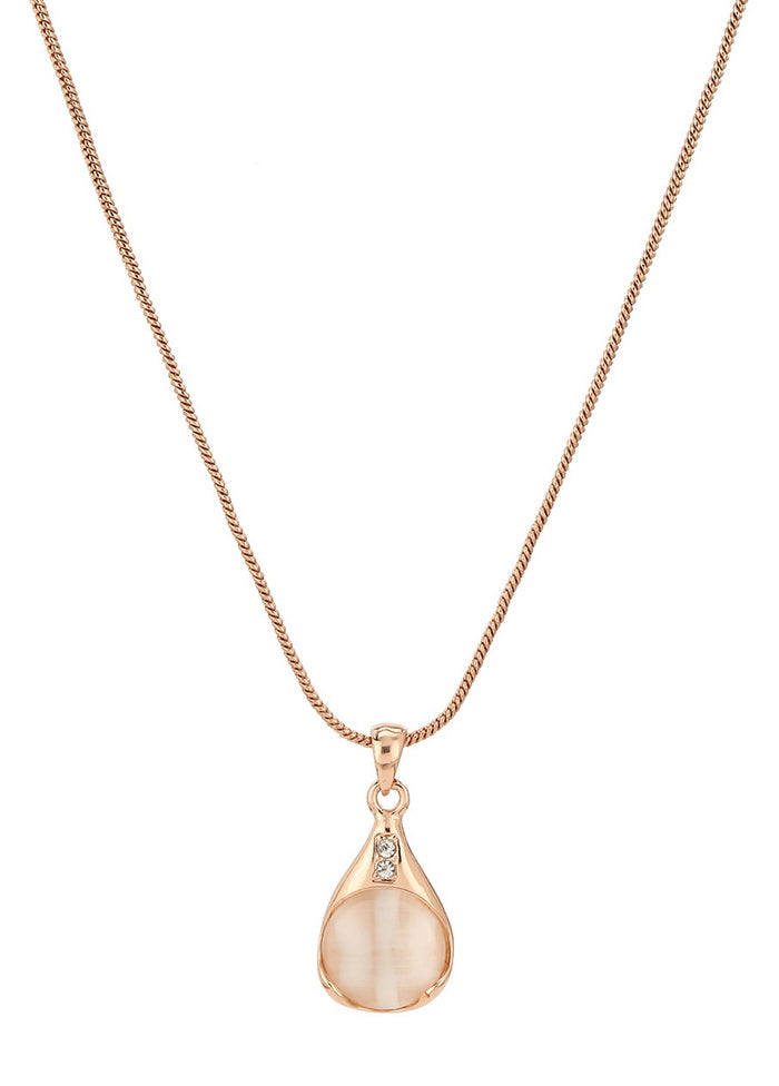 Estelle Rose Gold Crystal pendant Necklace For Girls And Women