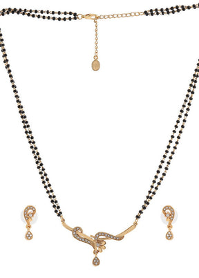 Estelle Estele 24 Kt Gold Plated Twine Braid Mangalsutra Necklace Set