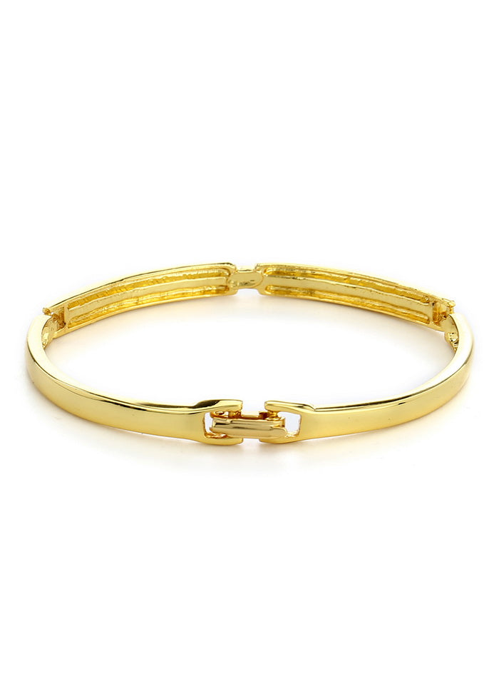 Estelle Gold And Silver Plated White Crystal Stone Bangle Bracelet
