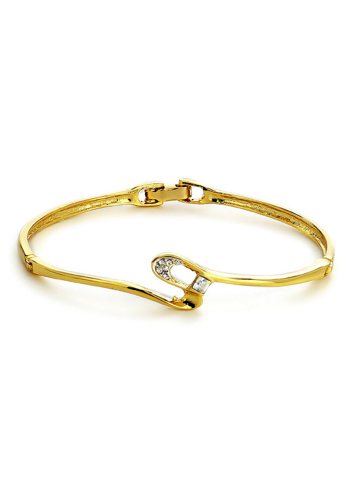 Estelle Gold Plated Crystal Stone Womens Bangle Bracelet