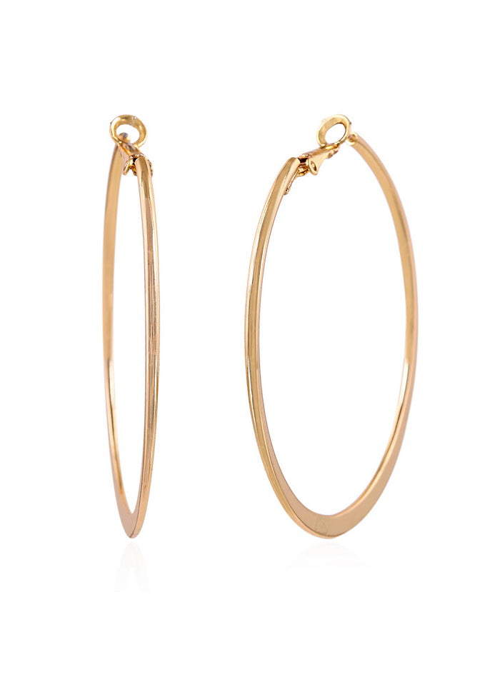 Estelle Special Golden Polish Big Round Hoop Earrings For Women and Girls