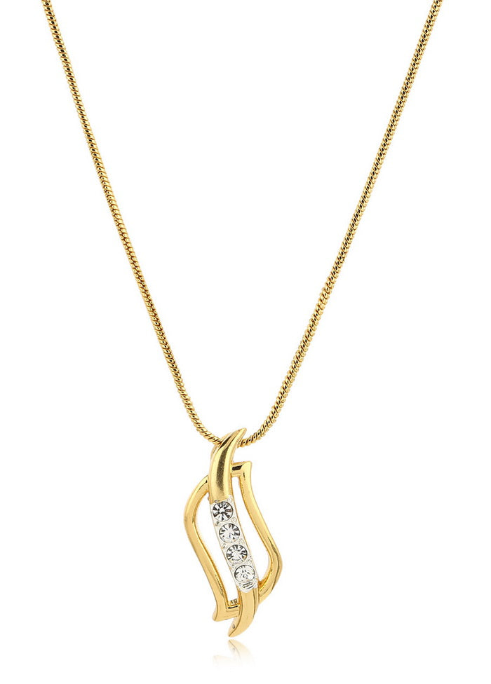 Estelle 24kt Gold tone plated Pendant Chain With Earrings