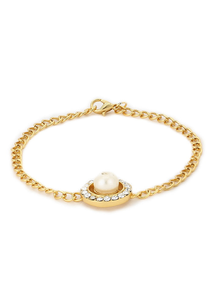 Estelle Pearl With White Stone Bracelet