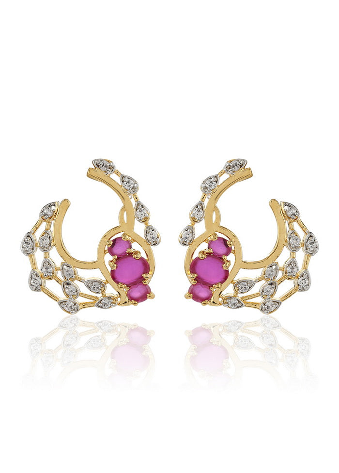 Estelle Pink and White AD Stone Stud
