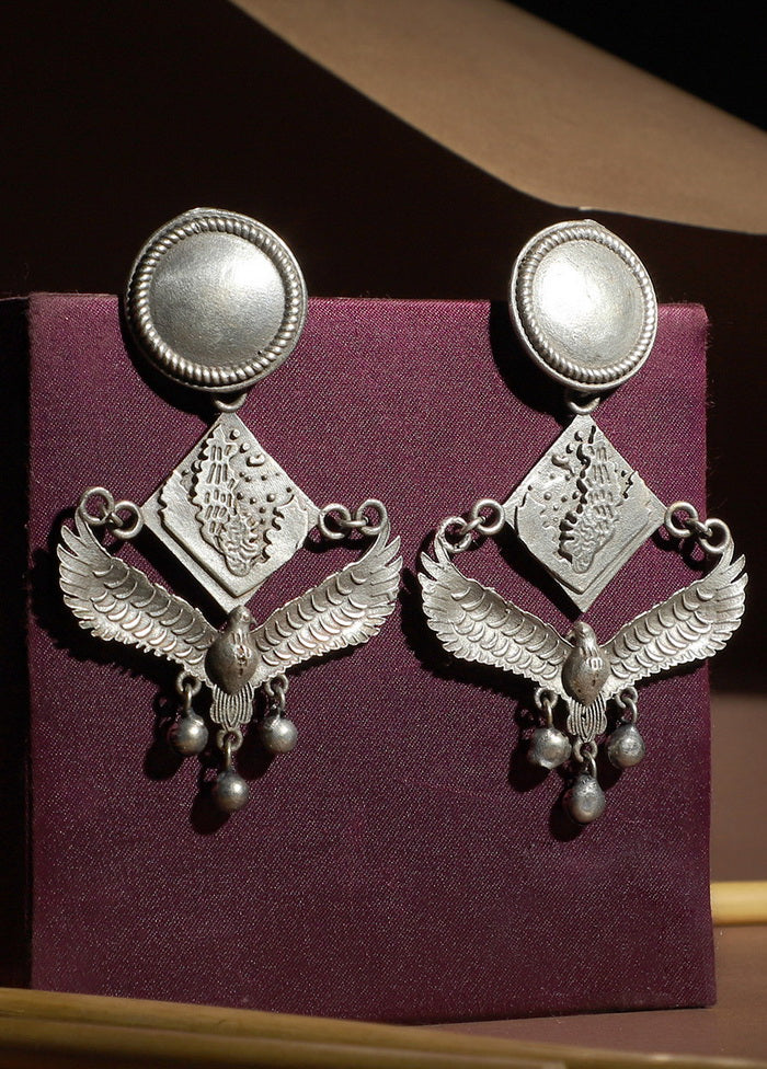 Antique Handcrafted Silver Toned Earrings