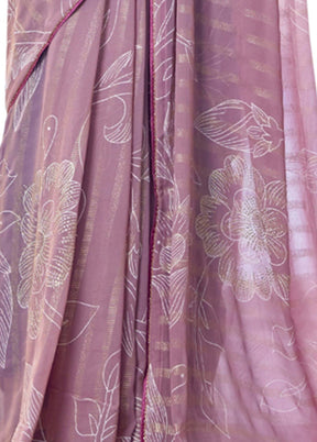 Pink Georgette Saree With Blouse Piece